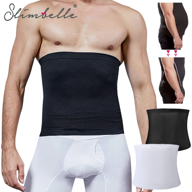 Men Body Shaper Waist Trainer Tummy Control Belt Shaping Band Shapewear Belly Fat Slimming Abs Workout Compression Girdle