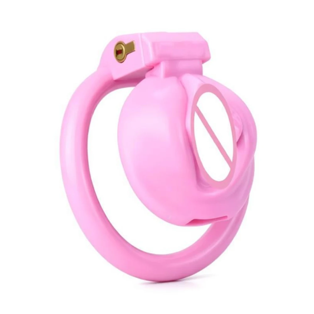 FRKO Pink ABS Resin Clitoral Pussy Male Chastity Cage Device With 4 Penis Rings Lockcock BDSM Sex Toys For Men Femboy 18+
