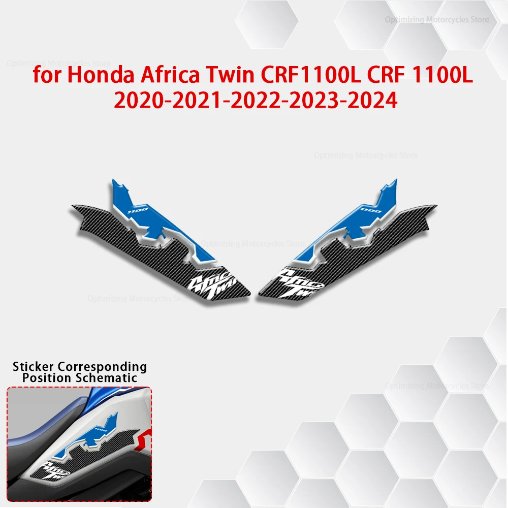 Motorcycle Paint Protection Accessories Knee 3D Gel Fuel Tank Sticker Decal for Honda Africa Twin CRF1100L CRF 1100 L 2020-2024