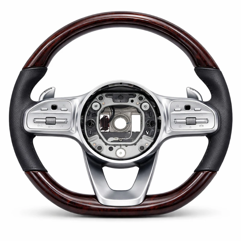 Customized Steering Wheel With Stylish Stitching Luxury Car Interior Upgrade Auto Exterior Body Parts