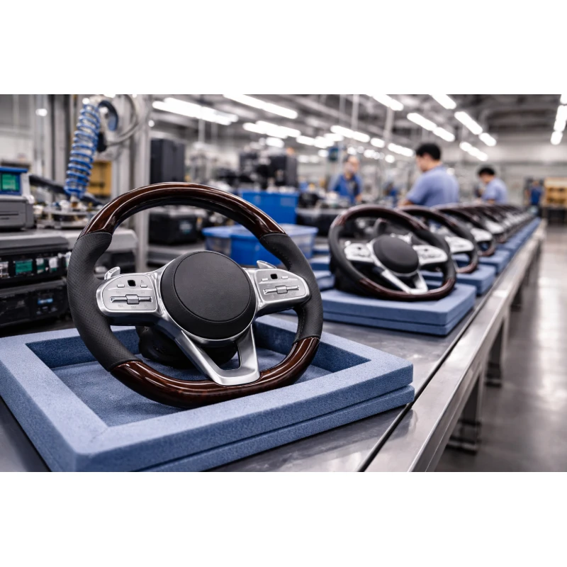 Customized Steering Wheel With Stylish Stitching Luxury Car Interior Upgrade Auto Exterior Body Parts