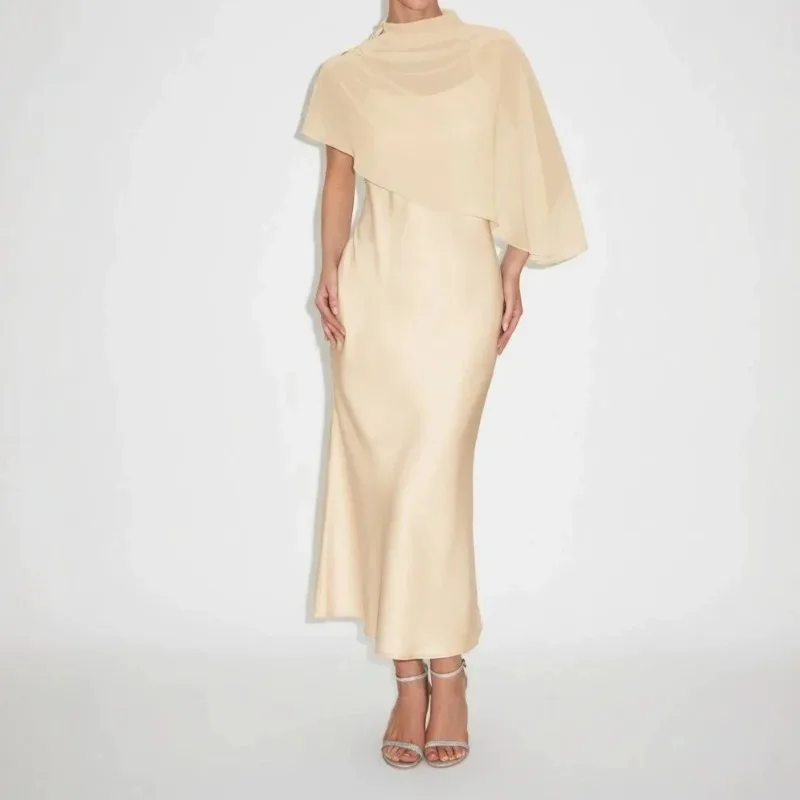 Loose Casual Asymmetric Top Dress Sets Women Solid O-neck Shawl Tops Spaghetti Straps Maxi Dress Elegant Lady Matching Sets Y2k