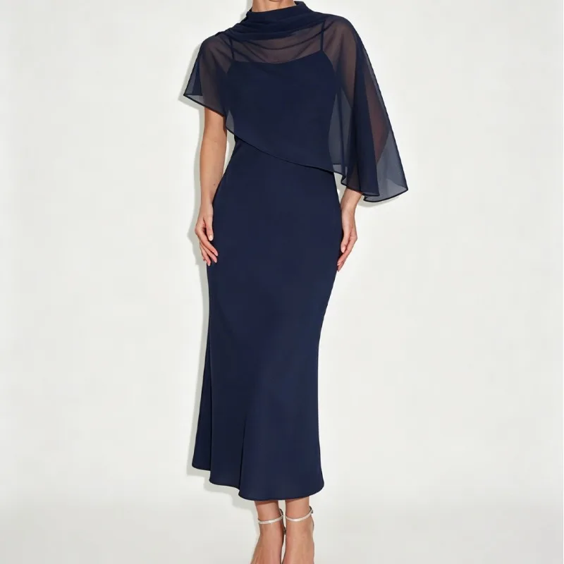 Loose Casual Asymmetric Top Dress Sets Women Solid O-neck Shawl Tops Spaghetti Straps Maxi Dress Elegant Lady Matching Sets Y2k