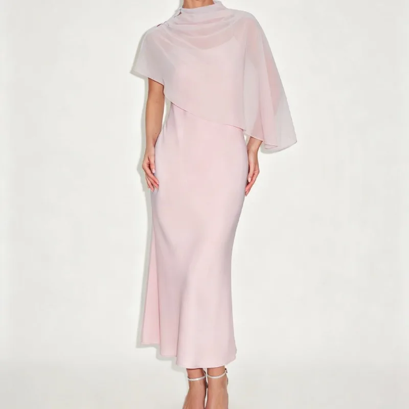 Loose Casual Asymmetric Top Dress Sets Women Solid O-neck Shawl Tops Spaghetti Straps Maxi Dress Elegant Lady Matching Sets Y2k