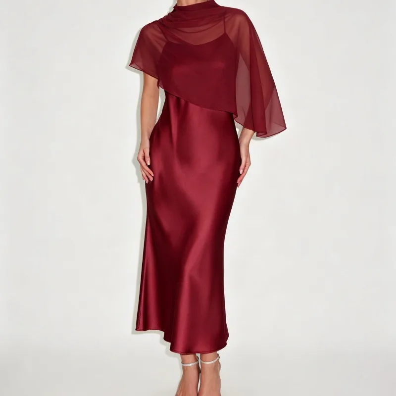 Loose Casual Asymmetric Top Dress Sets Women Solid O-neck Shawl Tops Spaghetti Straps Maxi Dress Elegant Lady Matching Sets Y2k