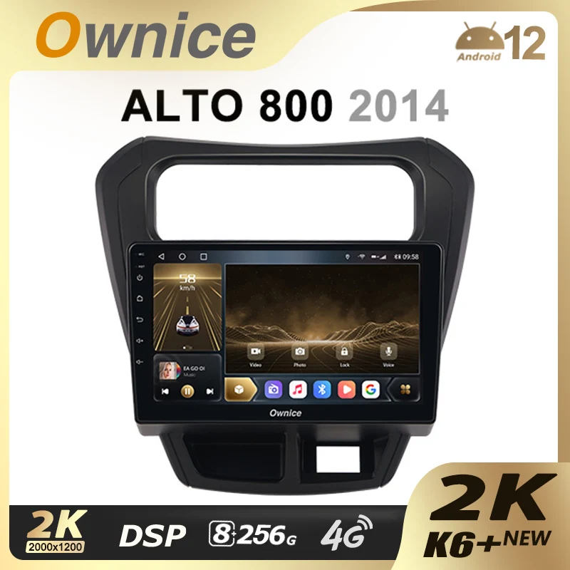 Ownice K6+ 2K for Suzuki ALTO 800 2014 Android 14.0 Car Radio Stereo Support  4G LTE 360 2din Auto Audio System 8G+256G