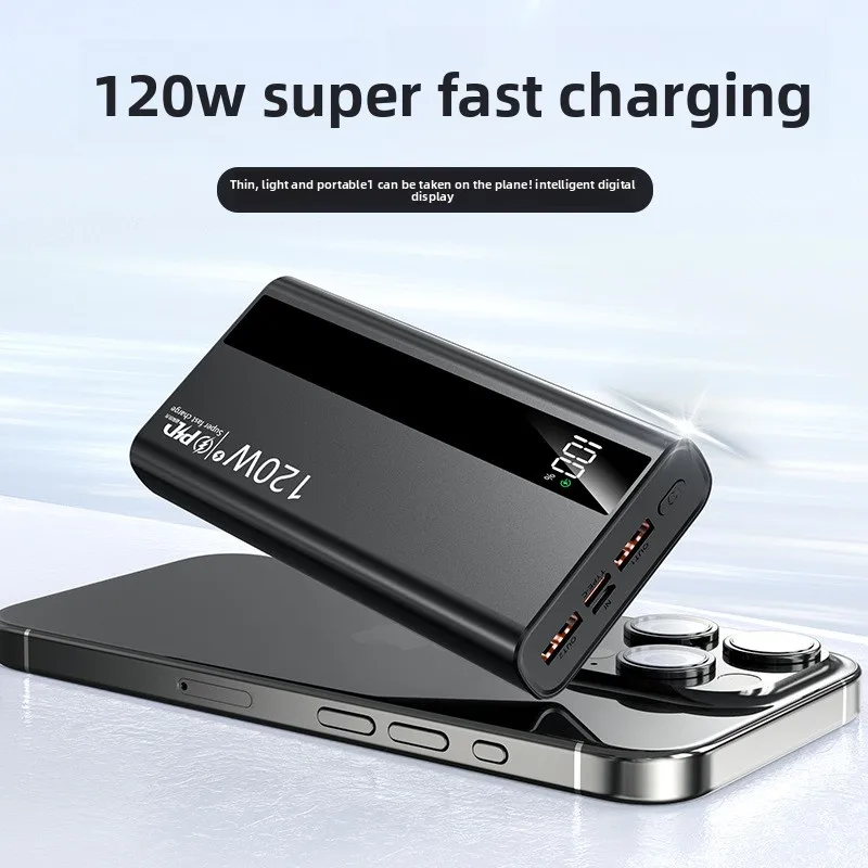 Portable 20000mAh 120W Super Fast Charging Power Bank For iPhone Samsung Xiaomi Huawei External Battery Charger Large Capacity