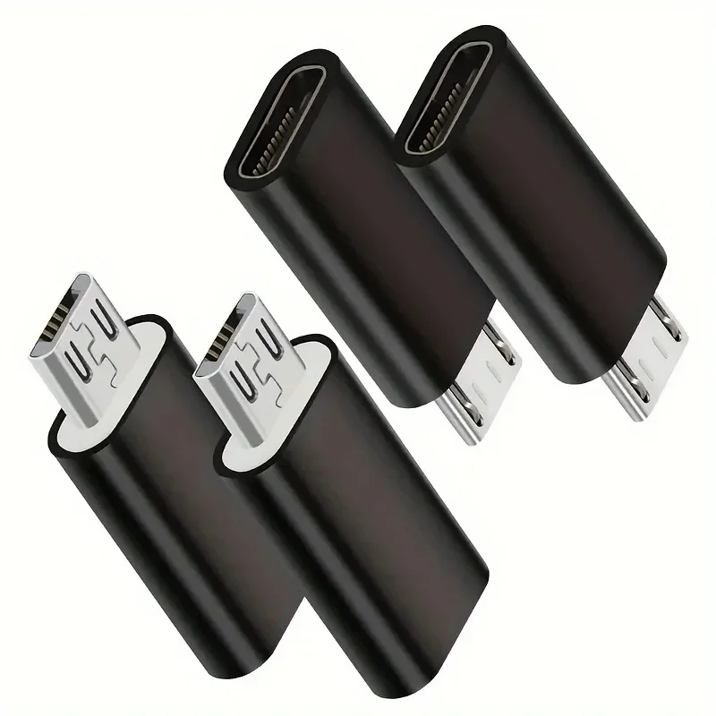 4pcs USB C To Micro USB Adapter Type-C Female Converters, Charging And Data Sync for Galaxy S7  And More Micro Port Devices
