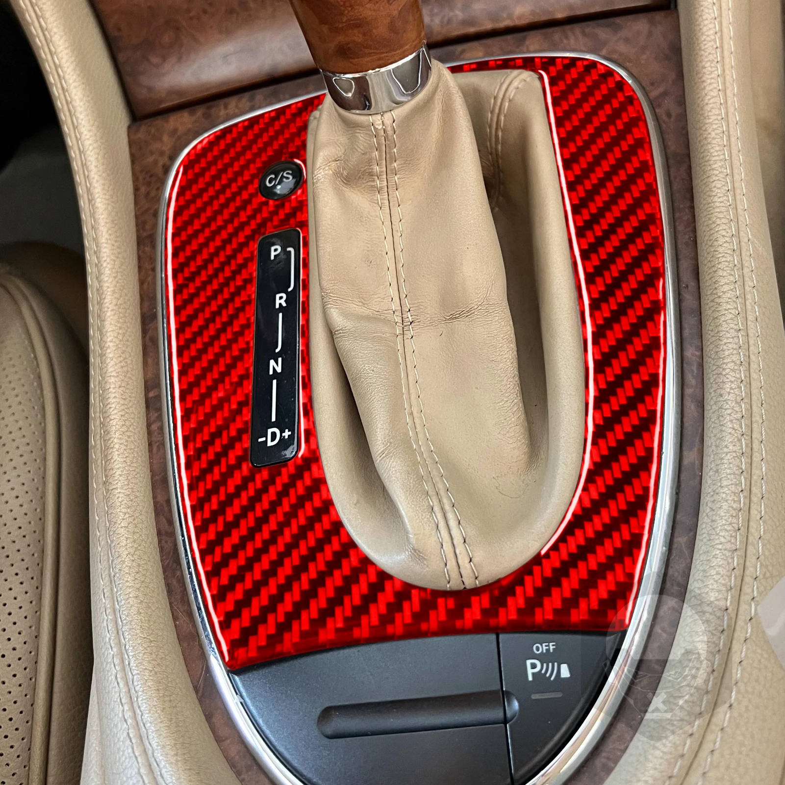 For Mercedes-Benz CLS C219 2004-2009 Car Gear Shift Box Panel Sticker Cover Trim Carbon Fiber Interior Accessories