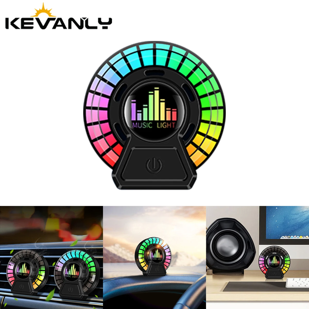 Car Air outlet Freshener Aromatherapy rgb Sound pickup lamp LED Breathing lamp Gu Long ocean Floral fragrance Solid Aromatherapy