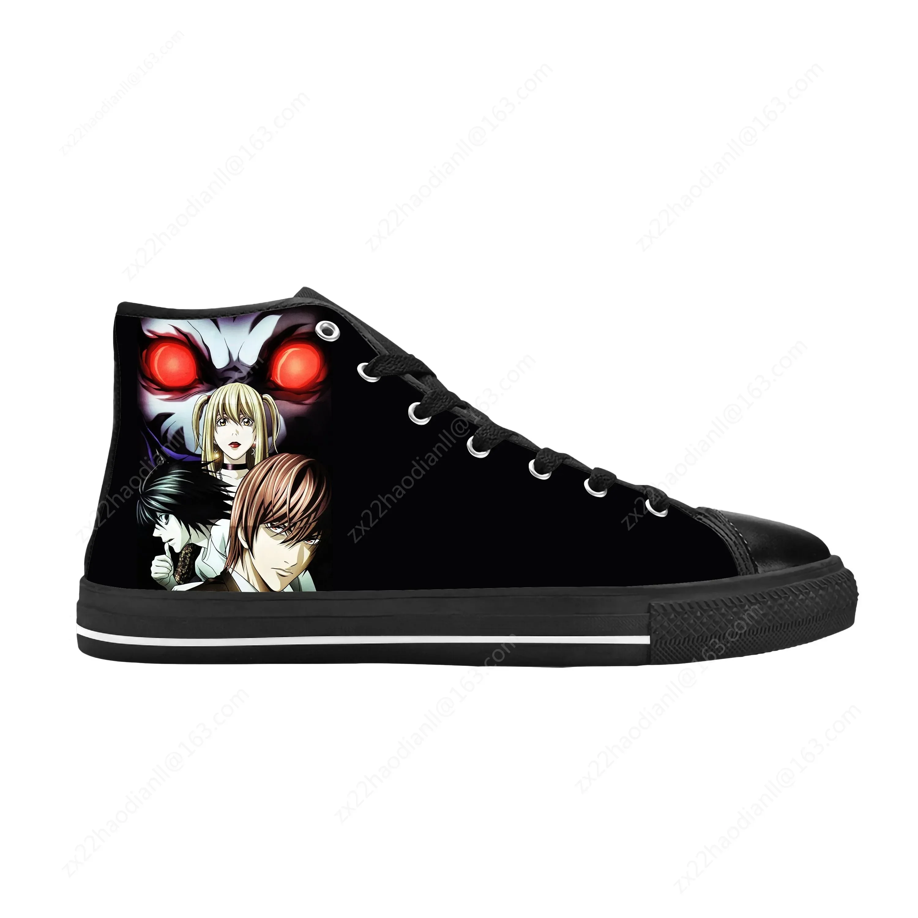 Japanese Anime Cartoon Manga Death Note L Lawliet Casual Cloth Shoes High Top Comfortable Breathable 3D Print Men Women Sneakers