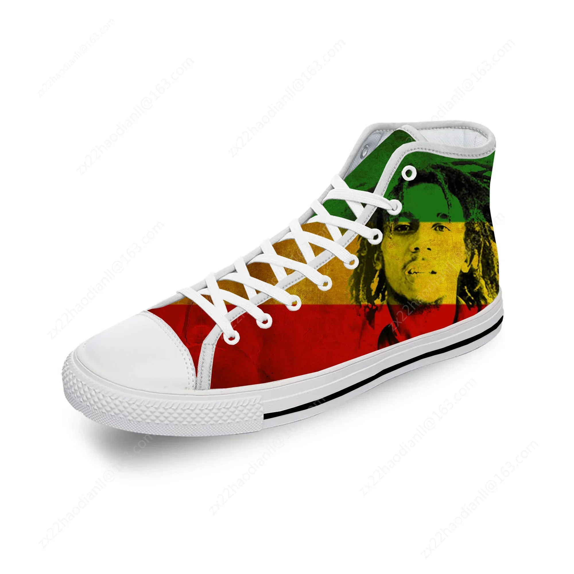 Bob Marley Reggae Star Music Rock Fashion Casual sneakers High Top Lightweight Breathable 3D Printed Men women Canvas Shoes