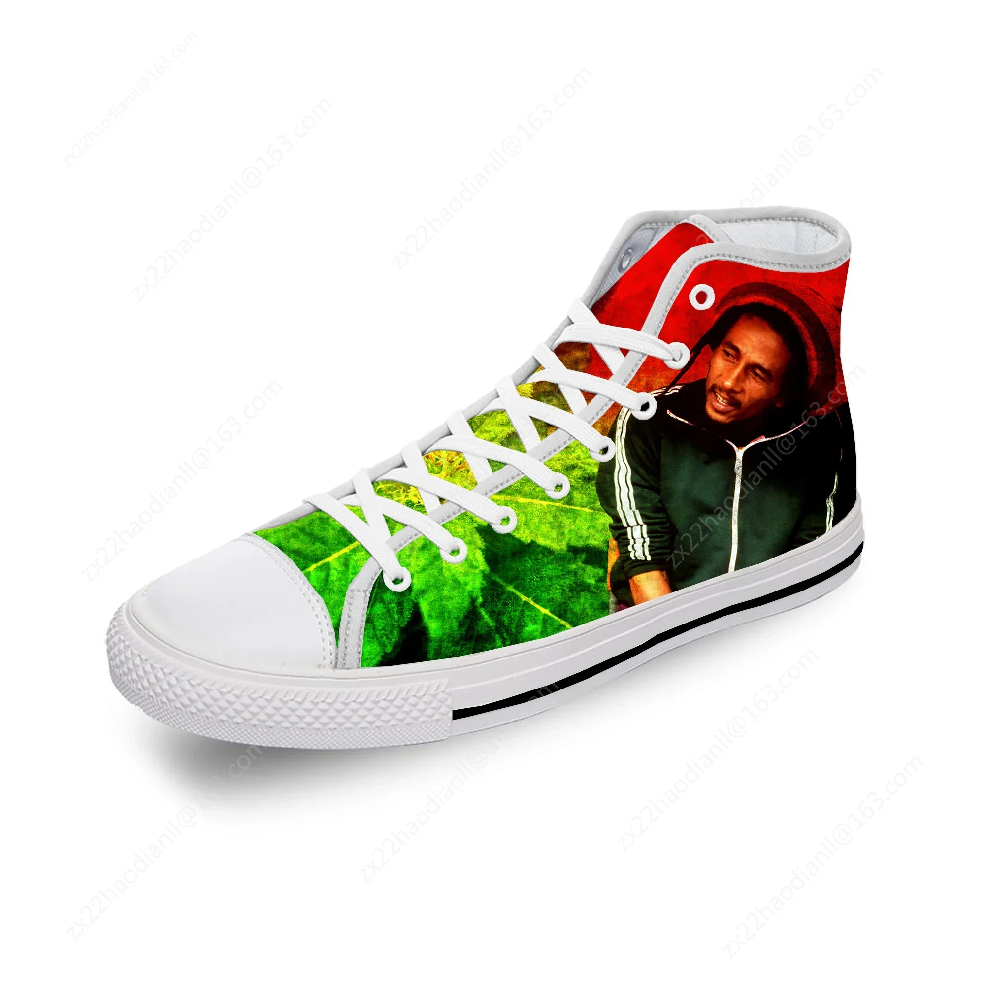 Bob Marley Reggae Star Music Rock Fashion Casual sneakers High Top Lightweight Breathable 3D Printed Men women Canvas Shoes
