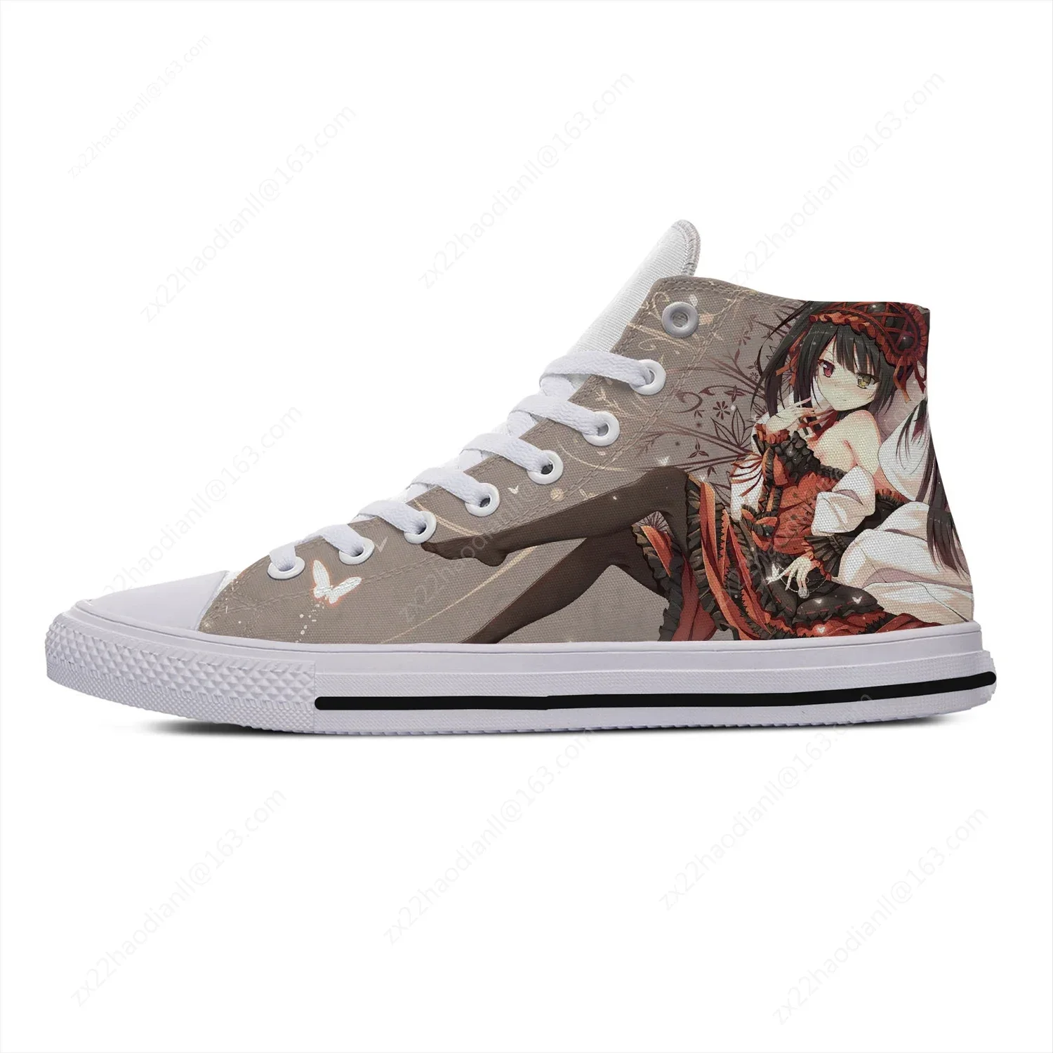 Date A Live Tokisaki Kurumi High Top Sneakers Mens Womens Teenager Casual Shoes Canvas Running Shoes 3D Print  Lightweight shoe