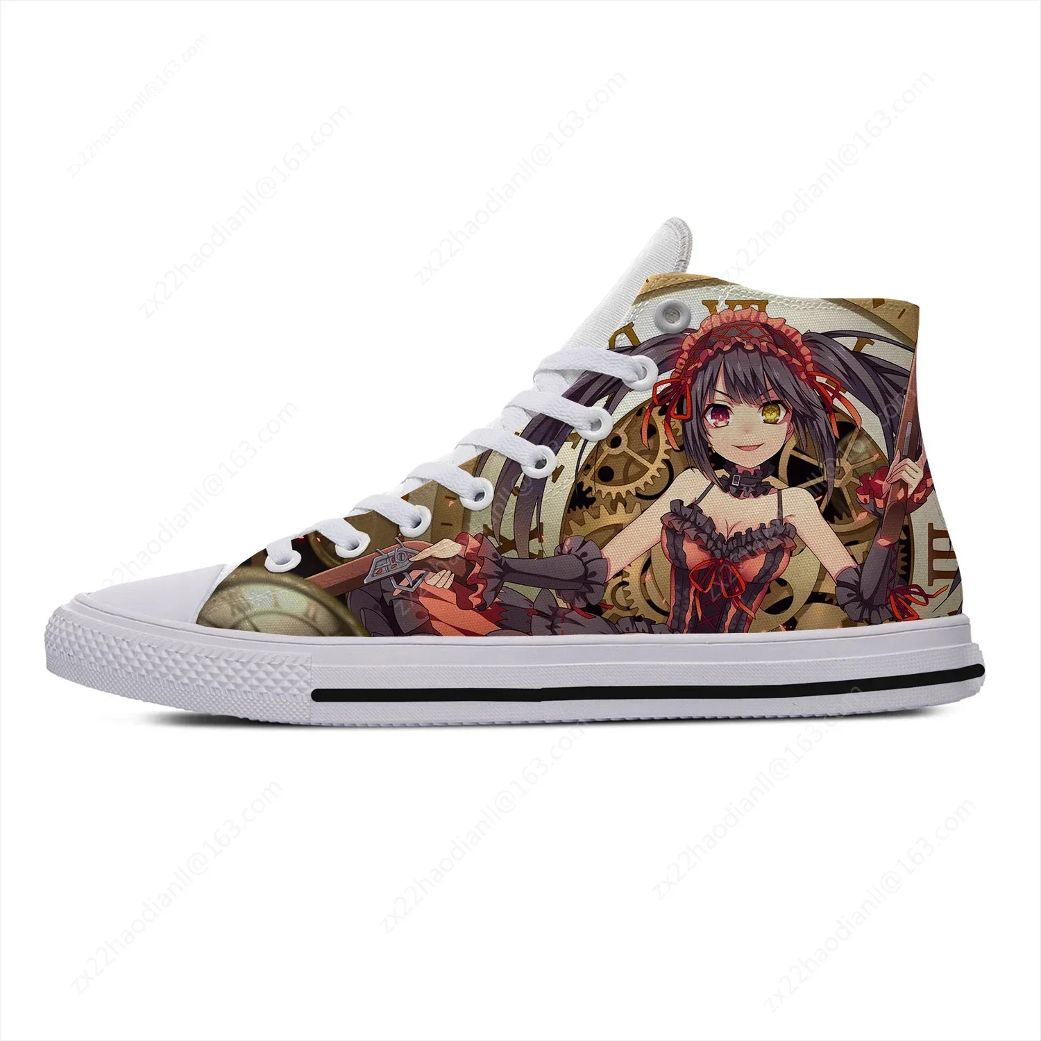 Date A Live Tokisaki Kurumi High Top Sneakers Mens Womens Teenager Casual Shoes Canvas Running Shoes 3D Print  Lightweight shoe