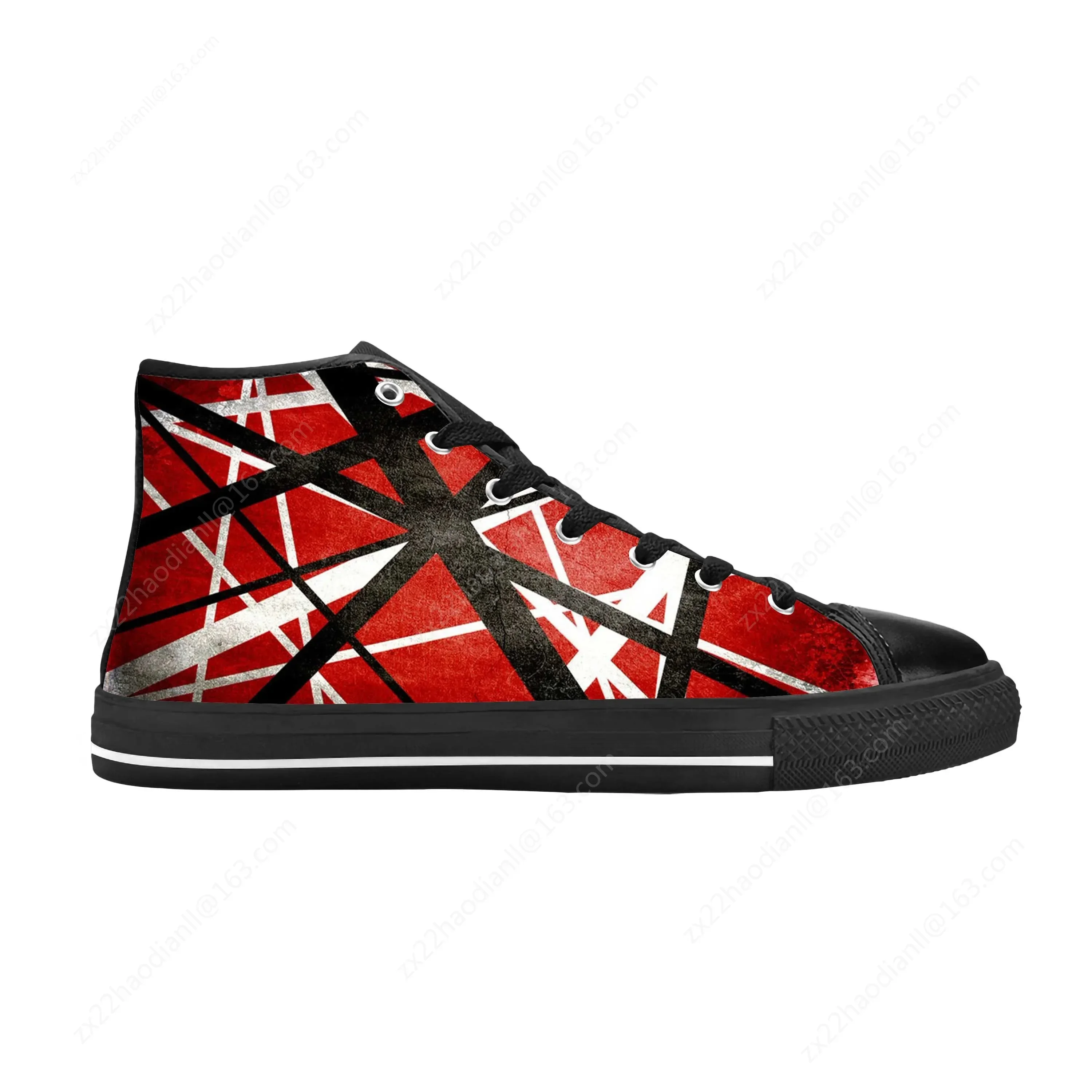 Evh 5150 Stripe Heavy Metal Rock Band Music Funny Casual Cloth Shoes High Top Comfortable Breathable 3D Print Men Women Sneakers