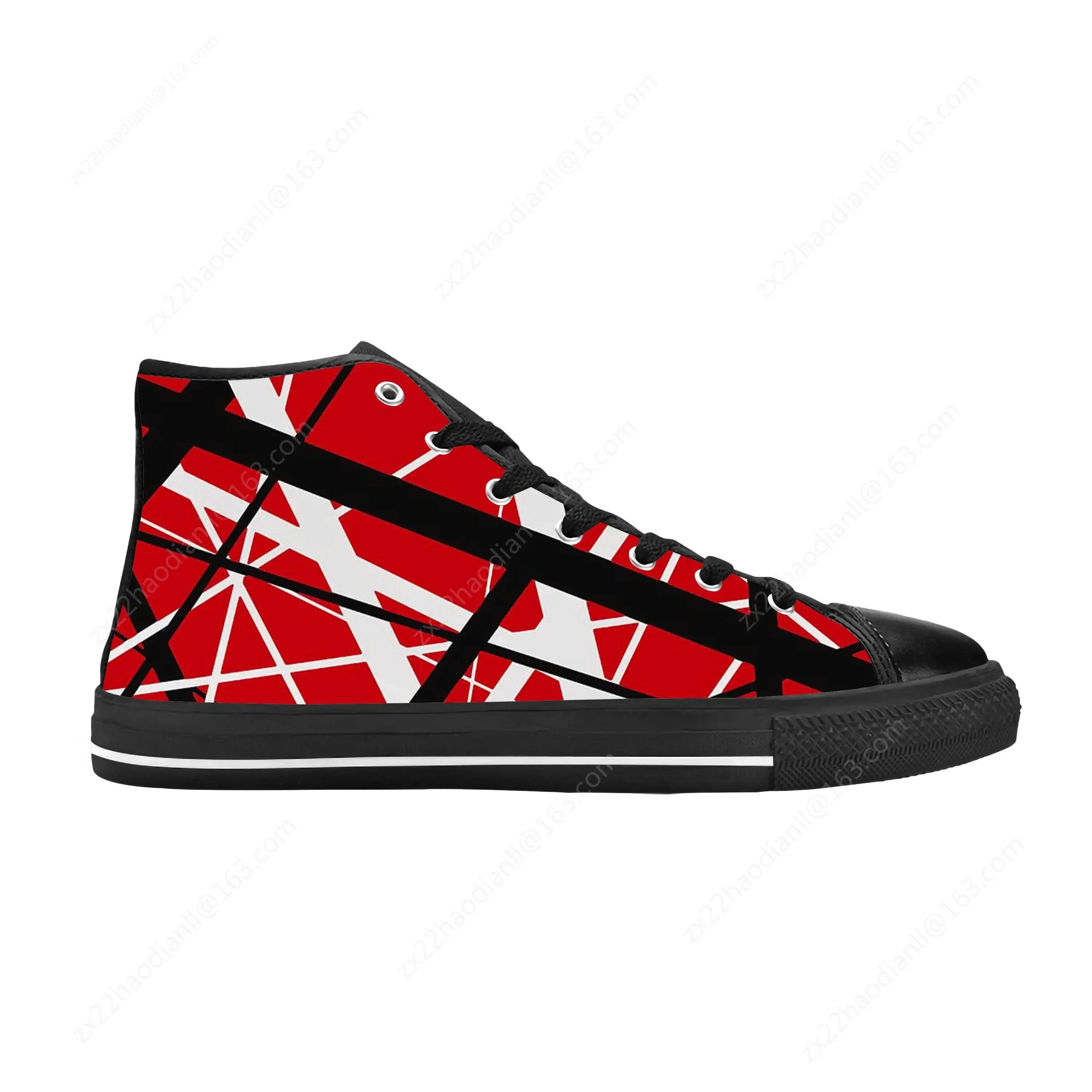 Evh 5150 Stripe Heavy Metal Rock Band Music Funny Casual Cloth Shoes High Top Comfortable Breathable 3D Print Men Women Sneakers