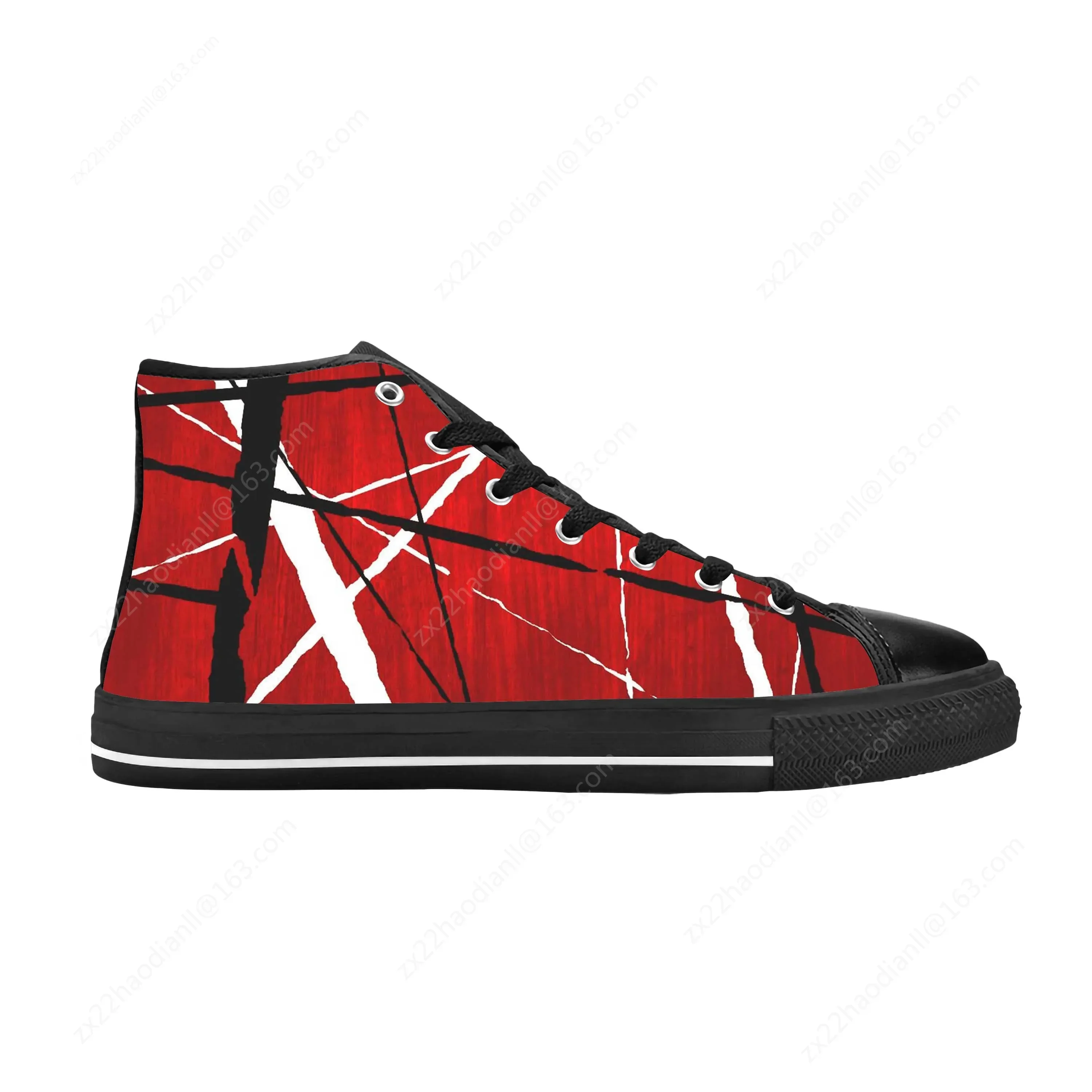 Evh 5150 Stripe Heavy Metal Rock Band Music Funny Casual Cloth Shoes High Top Comfortable Breathable 3D Print Men Women Sneakers