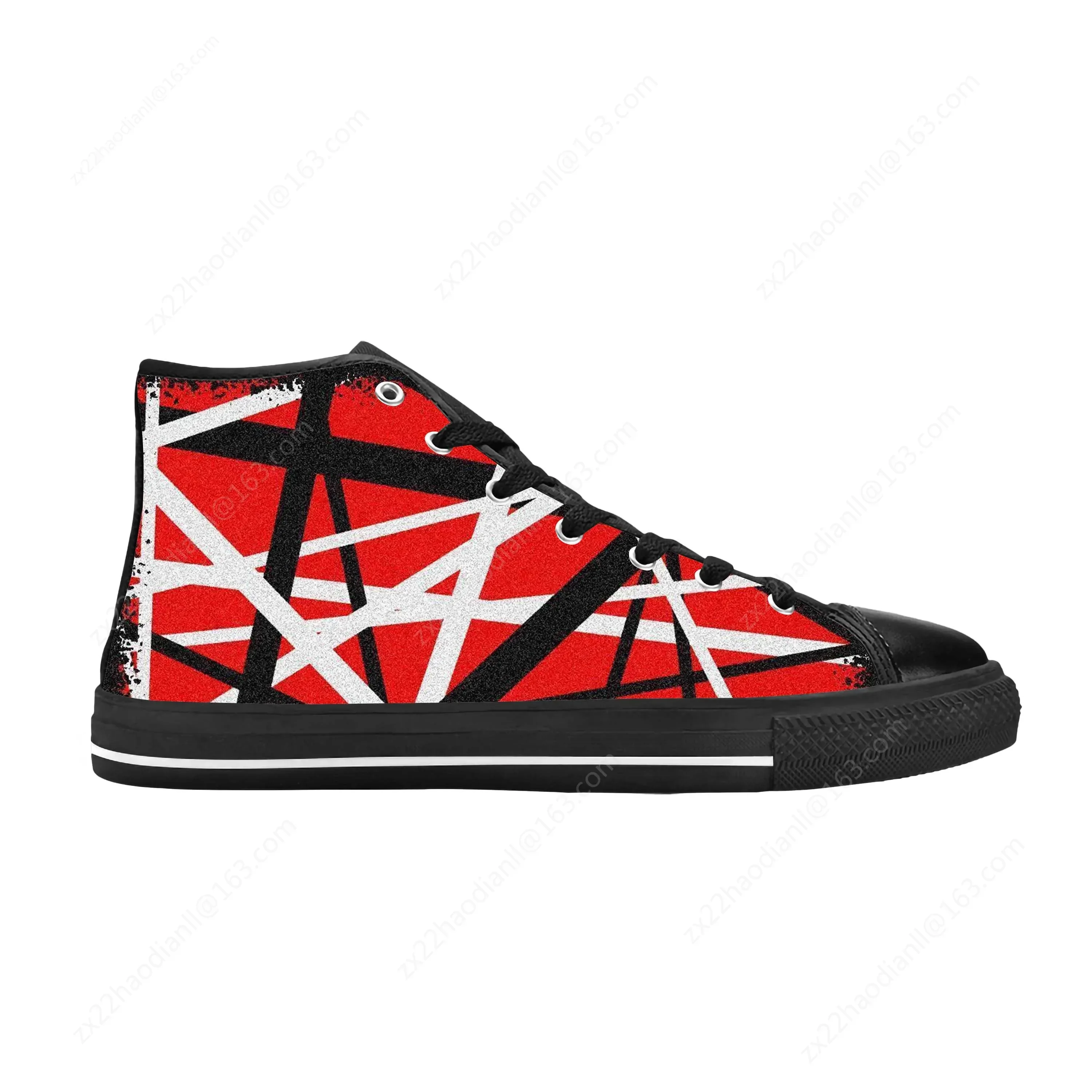 Evh 5150 Stripe Heavy Metal Rock Band Music Funny Casual Cloth Shoes High Top Comfortable Breathable 3D Print Men Women Sneakers