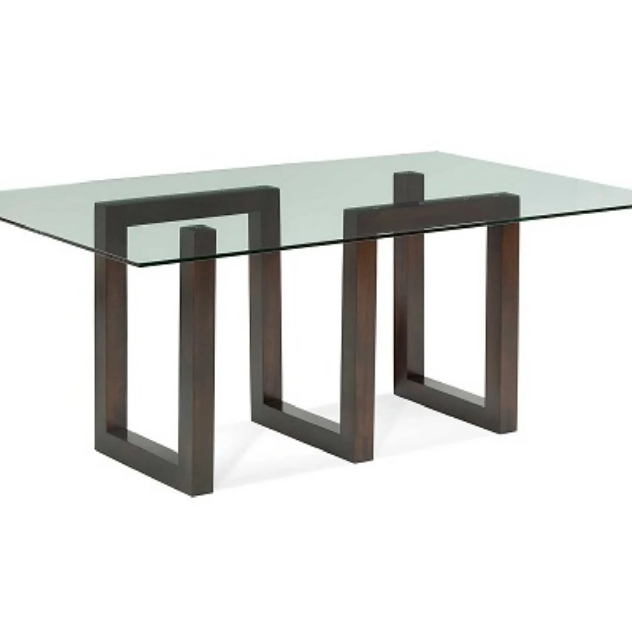 # European Style square Elegant Glass Wooden Contemporary Modern Dining Table