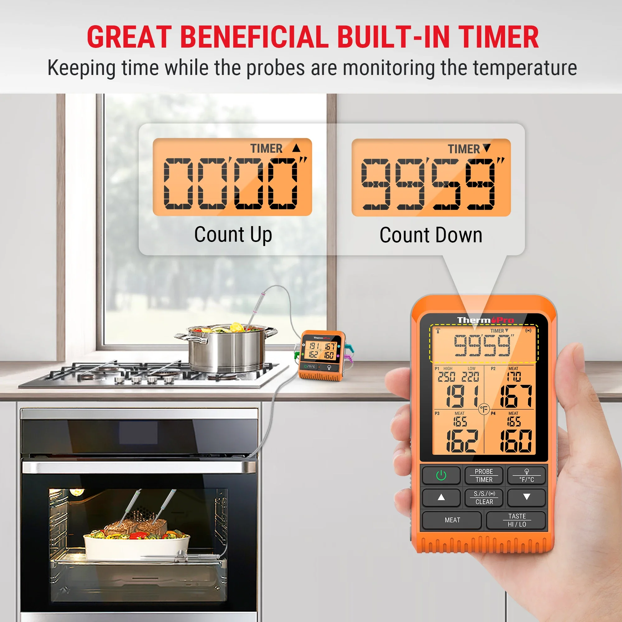 2026 For ThermoPro TP829C 300m Wireless Digital Meat Thermometer Newest Arrival Kitchen Cooking Plastic Tool