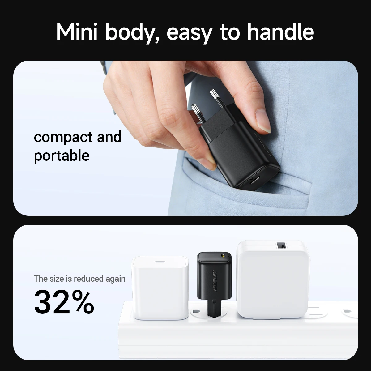 ACEFAST EU GaN PD67W Fast Charging USB C Charging For Xiaomi 15T Pro 17 Pro Max Wall Quick Charging Adapter For iPhone 17 16 15