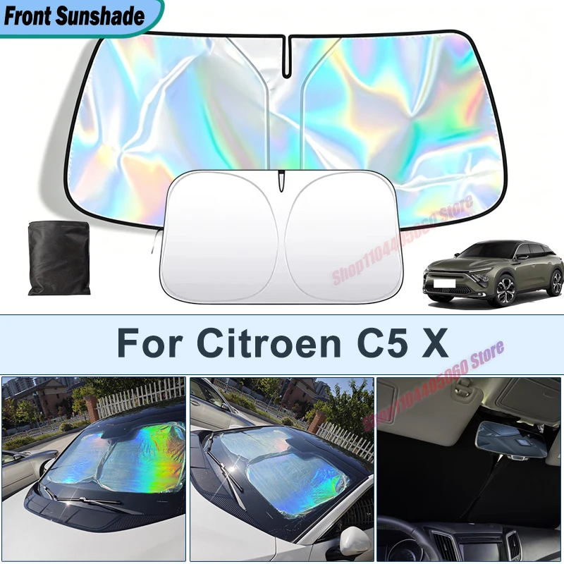 For Citroen C5 X UV Reflective Sun Protection Cover Car Interior Accessories Foldable Front Windshield Sun Shade
