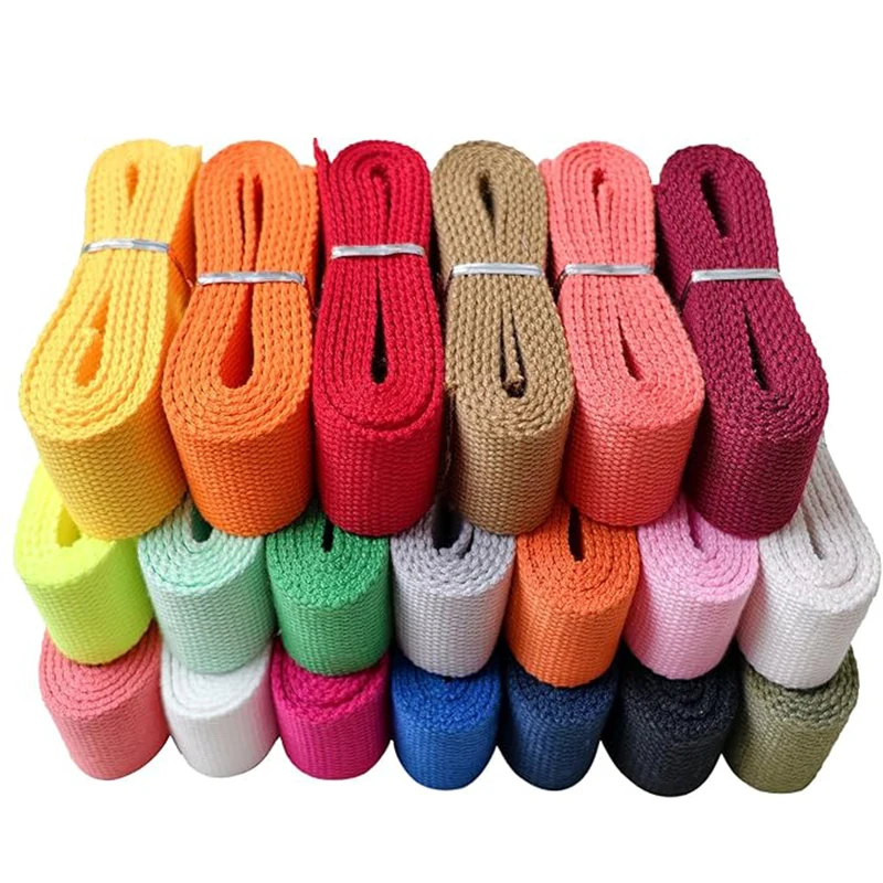 40M 20-50mm Cotton Webbing Backpack Ribbon 2mm Thick Canvas Tape Bags Strap Belt Luggage Sling DIY Sewing Accessories Supply
