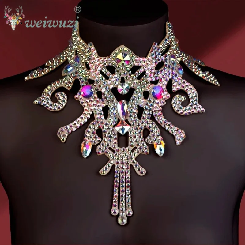Belly Dance High-End Handmade Necklace Performance Accessories Oriental Dancing Female Profession Competition Diamond Chain