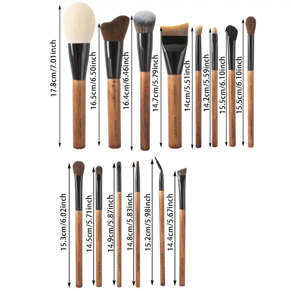 14Pcs Premium Synthetic Makeup Brush Set Soft High Quality Animal Hair Professional Makeup Brush Natural Wood Eye Shadow Brush
