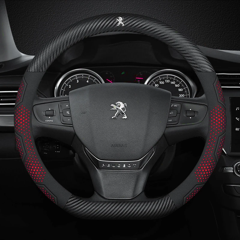 Car Steering Wheel Cover For Peugeot 106 107 108 206 207 208 301 307 308 406 407 408 508 607 2008 3008 4008 5008 GT RCZ Rifter