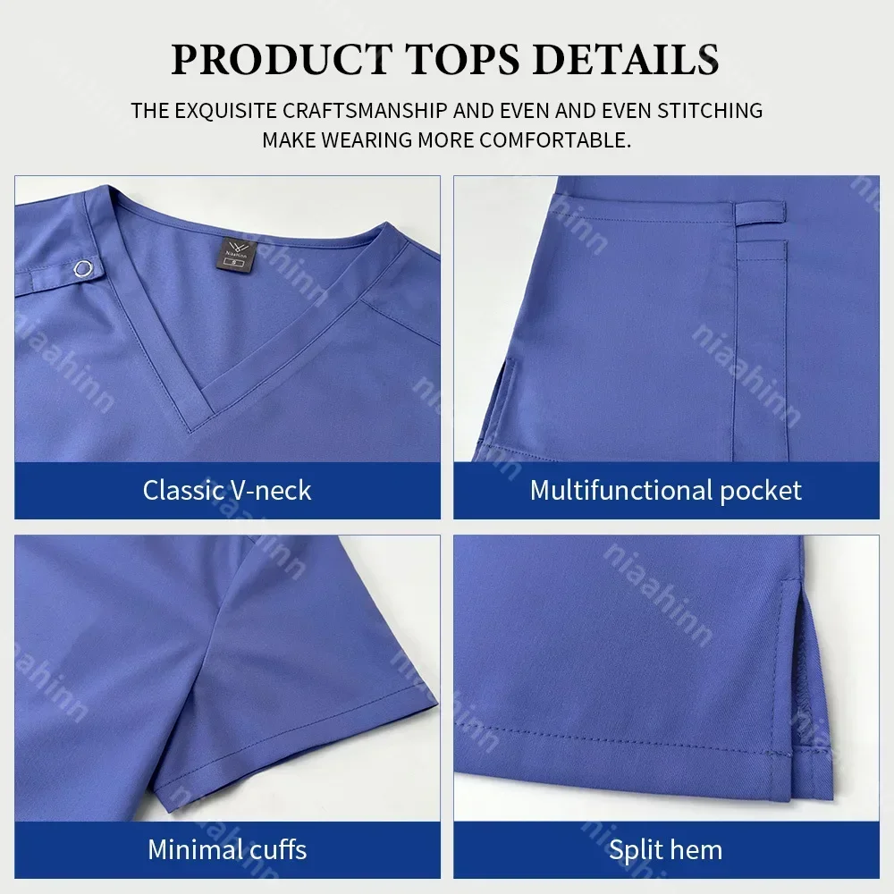 Niaahinn Wholesale Operating Room Medical Uniform Hospital Working Scrubs Set Nurse Accessories Dental Surgery Suit Pet Workwear
