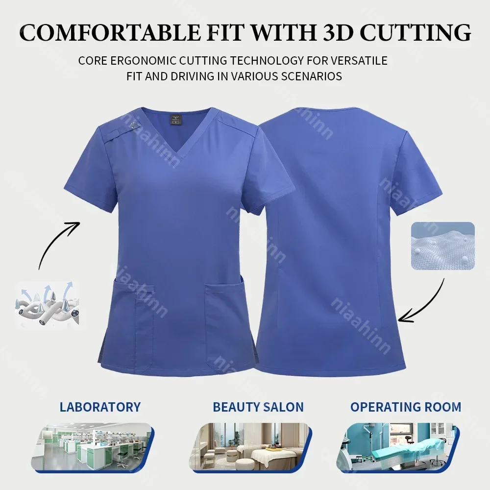Niaahinn Wholesale Operating Room Medical Uniform Hospital Working Scrubs Set Nurse Accessories Dental Surgery Suit Pet Workwear