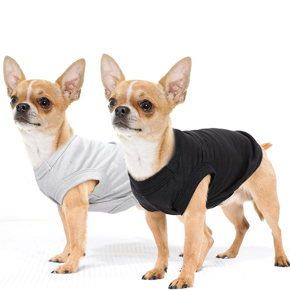 Dog Shirts Summer Dog Clothes for Small Medium Dogs Boy, Teacup, Chihuahua, Yorkie, Pug and Cats, Solid Color Puppy Shirt