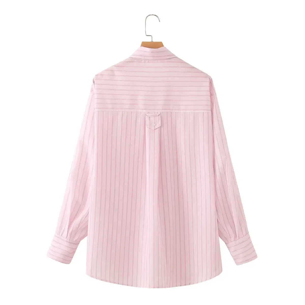 New Fashion Women 100% Cotton Basic Striped Shirt Long Sleeve Lapel Collar Female Chic Lady Casual Tops Blouse
