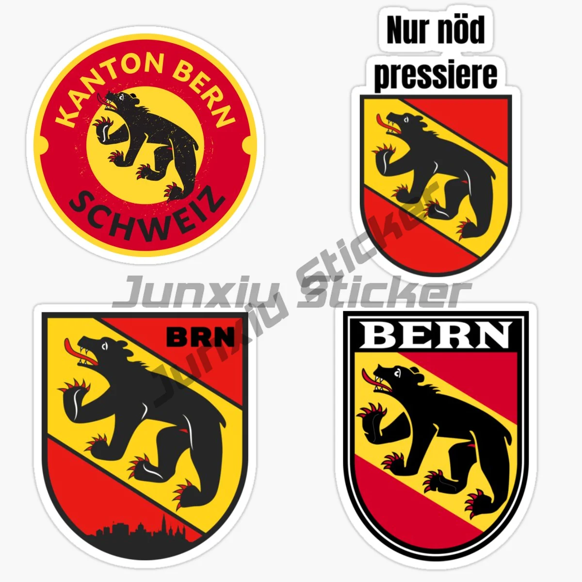 BERN SWITZERLAND Flag Car Stickers Bike Motorcycle Laptop Truck Camper Wall Bicycle Waterproof PVC Decal Accessories