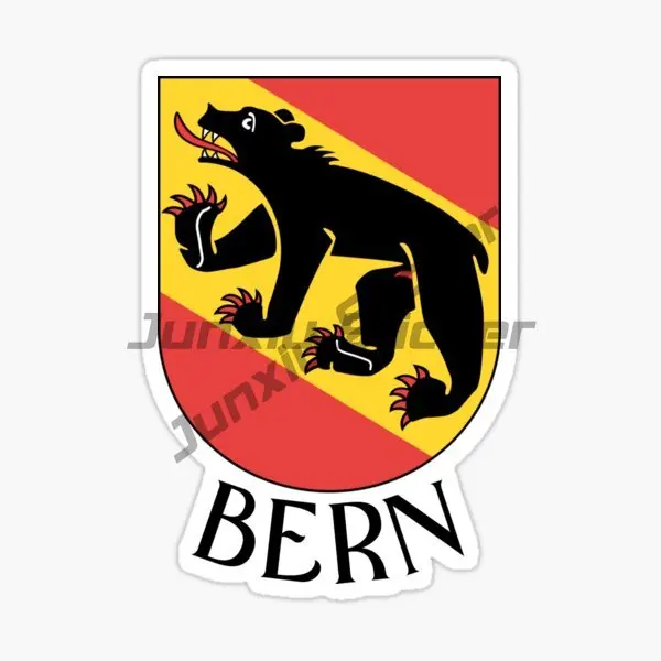 BERN SWITZERLAND Flag Car Stickers Bike Motorcycle Laptop Truck Camper Wall Bicycle Waterproof PVC Decal Accessories