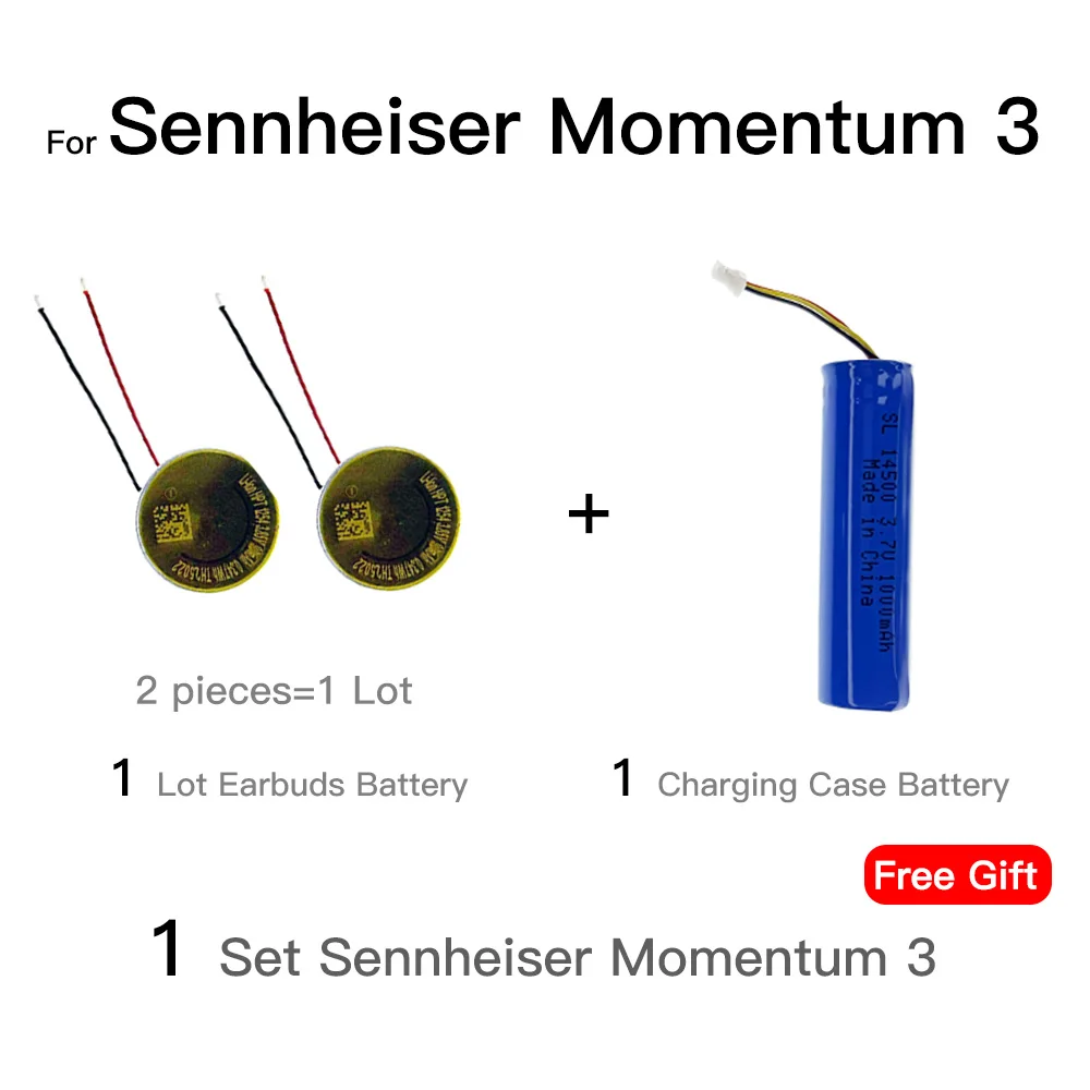 Genuine CP1254 Replacement Battery For Sennheiser MOMENTUM True Wireless 3 2 MOMENTUM3 Bluetooth Earbuds Headset Batteria