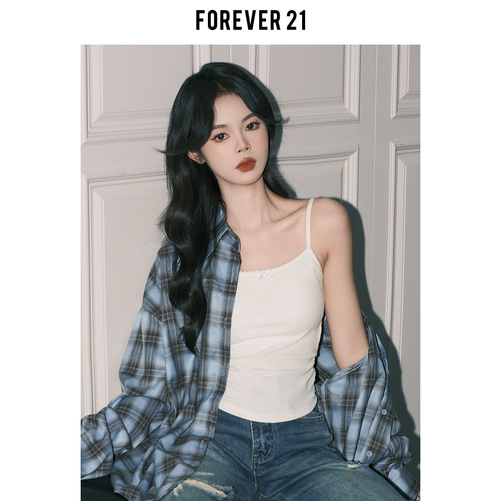 Forever 21 Puro Desejo Arco Branco Lindas Costas Pequenas Sling Mulheres Início da Primavera Chic Slim-fit Colete Top