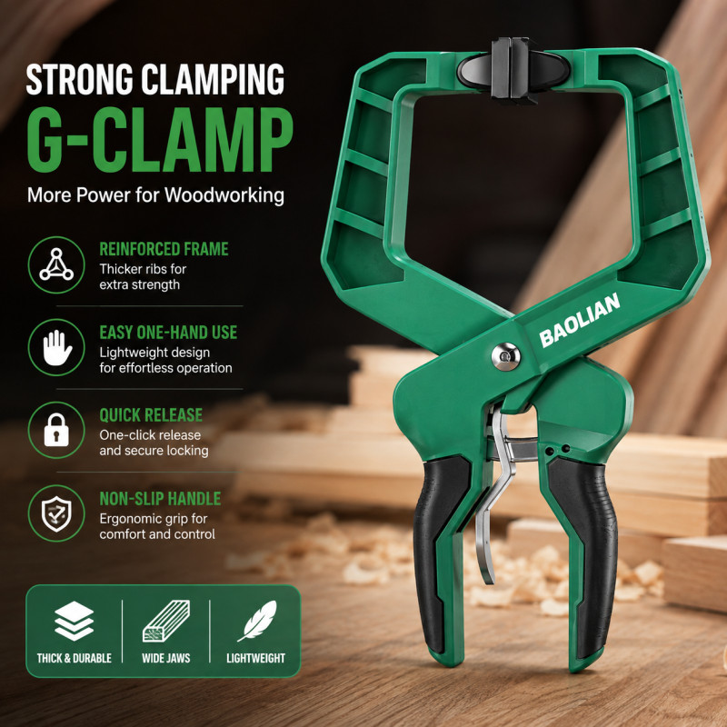 Heavy Duty G-Clamp Woodworking Clamp Quick Grip for Wood Gluing and Carpentry Fixing