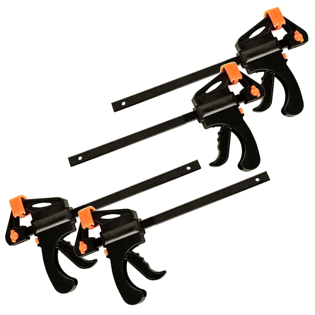 KIT 4 Grampos Sargento Gatilho Aperto Rápido 6 Polegadas 152mm Marcenaria Quick Grip Clamp