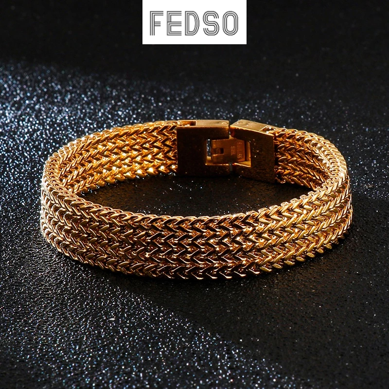 Fedso Titanium Steel Keel Chain Jewelry Jóias de Aço Corrente Quadrada Única Escama de Peixe Homens