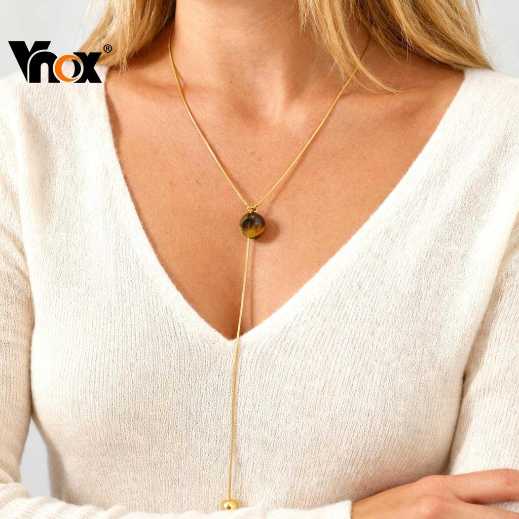 Vnox Gold Snake Long Drawstring Sweater Chain Fashion Vintage Necklace for Women Girls Jewelry Gift Y-shape