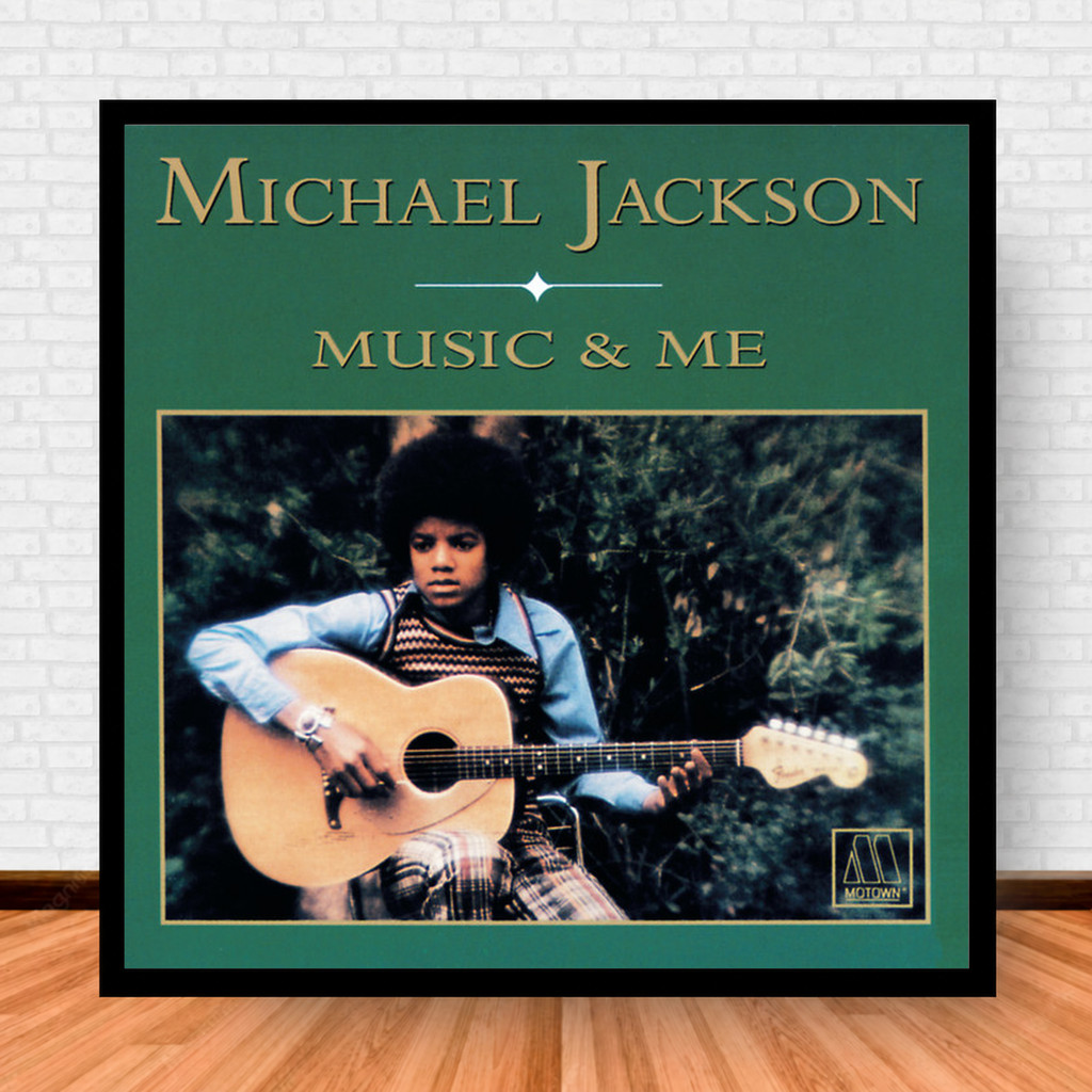 Quadro Decorativo Placa Música Álbuns Michael Jackson Pop com Moldura