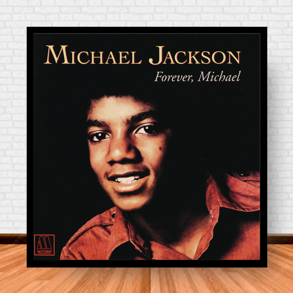 Quadro Decorativo Placa Música Álbuns Michael Jackson Pop com Moldura