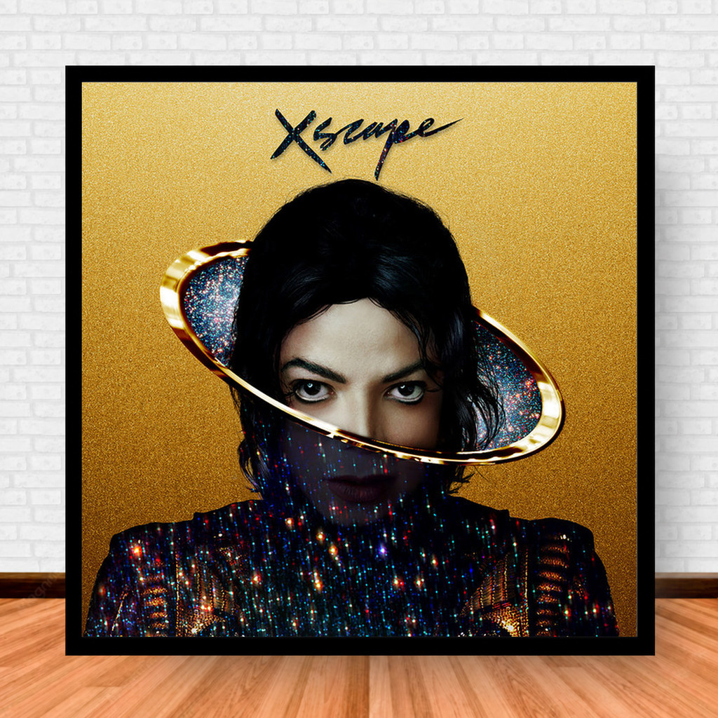Quadro Decorativo Placa Música Álbuns Michael Jackson Pop com Moldura