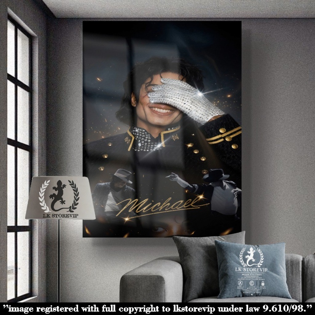 Quadro Michael Jackson Arte Decorativa Homenagem 60x40cm Alta Qualidade