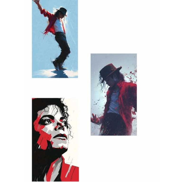 Kit 3 Quadros Decorativos – Michael Jackson