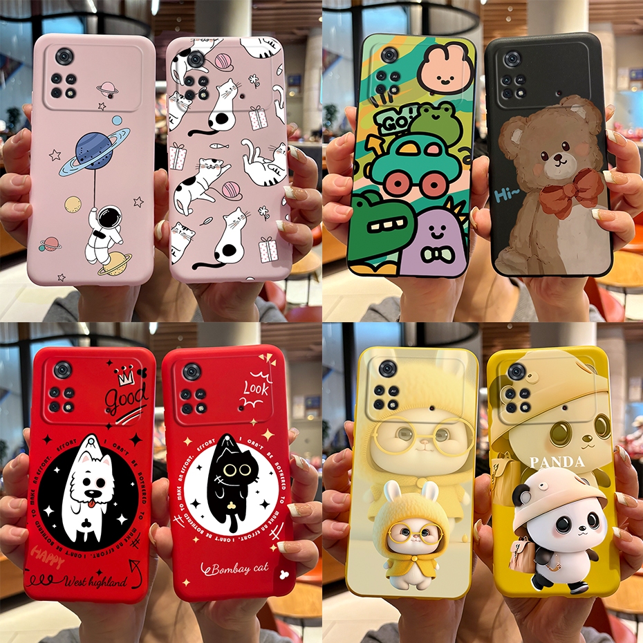 Xiaomi Poco M4 Pro Estojo 2023 Lovely Panda Pattern Soft TPU Silicone Novo Design Para Telefone M4Pro 4G 5G Capa