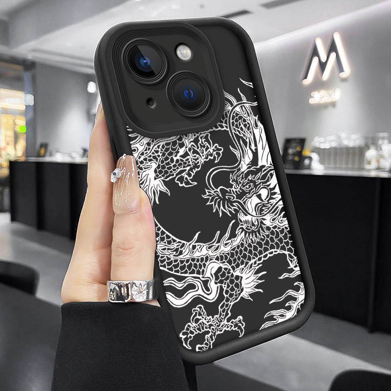 Capa Para Tecno Spark Go 1 KM4/1S/2025 Fashion Dragon Pattern De Telefone De Silicone Macio Proteção De Câmera Protetora
